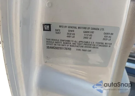 2008 Buick Lacrosse Cx z USA, uszkodzony, nr VIN 2G4WC582781178763